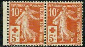 FRANCE – 1914–RED CROSS PAIR – VF ** - Bild 1 von 1