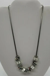 Festive winter holiday enamel slider snowman family charms on 17.5" necklace - Picture 1 of 4