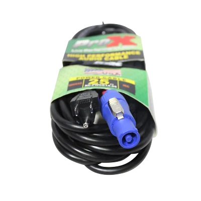 Pro X 25 Ft. 14 AWG Power Cord Edison to Blue Male powerCon compatible devices - Image 1 of 3