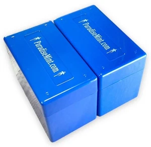 2 x Paradise Mint 10 Coin Blue Storage Boxes Cases for NGC and PCGS Slabs - Picture 1 of 2