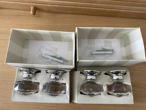 2 pairs of Laura Ashley ‘Francis’ clear glass door knobs (set of 4) - Picture 1 of 7