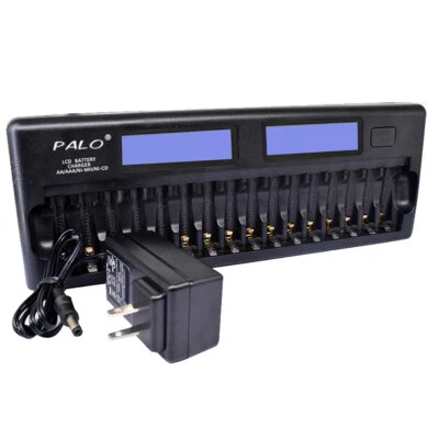 16Slot Bay Smart LCD Battery Charger Rechargeable for 1.2V NiMH NiCD AAA AA U5M6 - Image 1 of 4