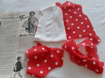 kit découpé vêtement poupée Françoise modes et travaux Juillet 1951 - Photo 1/3