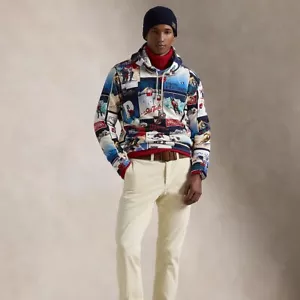 NWT Polo Ralph Lauren Men's Ski-Print Patchwork Fleece Hoodie - Picture 1 of 16
