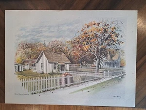 Stan Haring Art Print Herbert Hoover Birthplace VINTAGE West Branch, Iowa - Picture 1 of 5