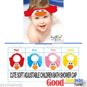 CUTE SOFT ADJUSTABLE BABY KIDS CHILDREN BATH SHOWER SHIELD CAP HAT WASH HAIR - Bild 1 von 1
