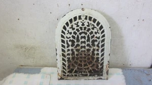 Antique Arched Wall Register Grate Floral Stars Design 8 x 12 with Louvers - Picture 1 of 9