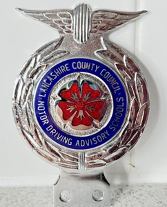 Vintage Lancashire County Council Motor Fahrberatung Schule Stoßstange Leiste Abzeichen - Bild 1 von 4