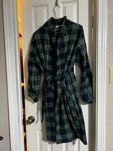 BOYS Pajamas (Sleepwear) Fleece PANT/Robe - XL Plaid green/Navy Flame resistant - Picture 1 of 4