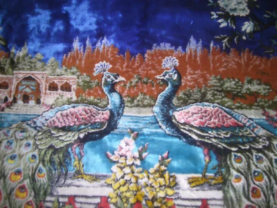 Peacocks Tapestry Large wall Hanging 40 x 60 inches - Image 1 of 4