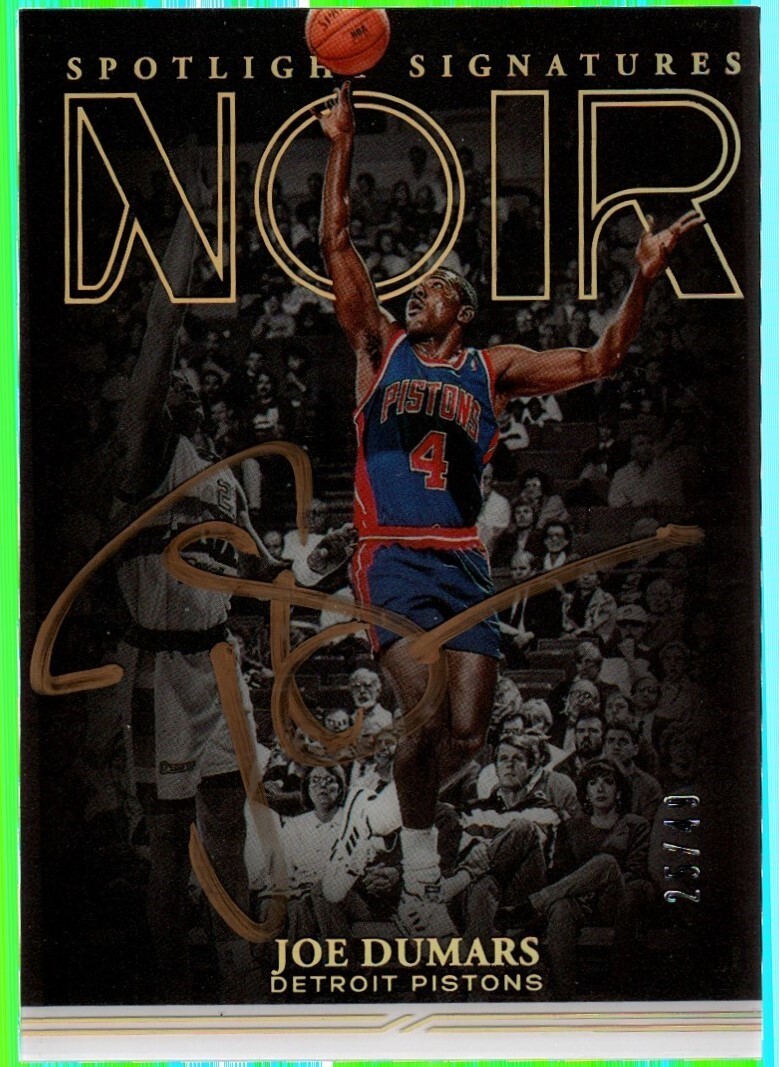 JOE DUMARS /49 AUTO SPOTLIGHT SIGNATURES GOLD AUTOGRAPH 2020-21 NOIR VERTICAL SP
