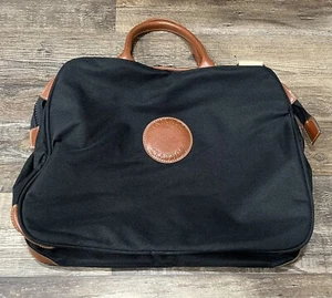 Bolso de Mano Vintage Tamazzi Classics Negro Lona Doble Asa Suavemente Usado - Imagen 1 de 6