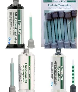 Ber-Fix 2K-Kleberset | 50g Hochleistungskleber Epoxykleber Flüssigmetall Spitzen - Bild 1 von 2