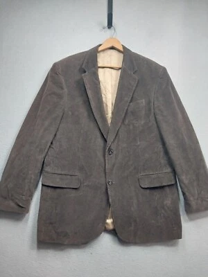 Lands End Blazer Jacket Mens 46L Brown Corduroy Two Button Lined Sports Coat - Image 1 of 4