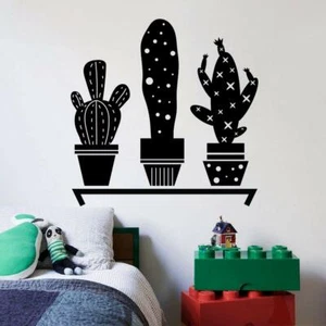 Plant Cactus Desert Cartoon Home Room Wall Sticker Vinyl Art Decal Decor Kids - Picture 1 of 5