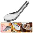  10 Pcs Soup Spoons Stainless Steel Household Flat Bottom Non-magnetic