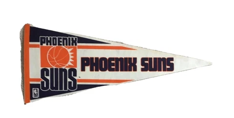 Vintage NBA Basketball Phoenix Suns 30x12 Felt Purple, Orange & White Pennant Cover