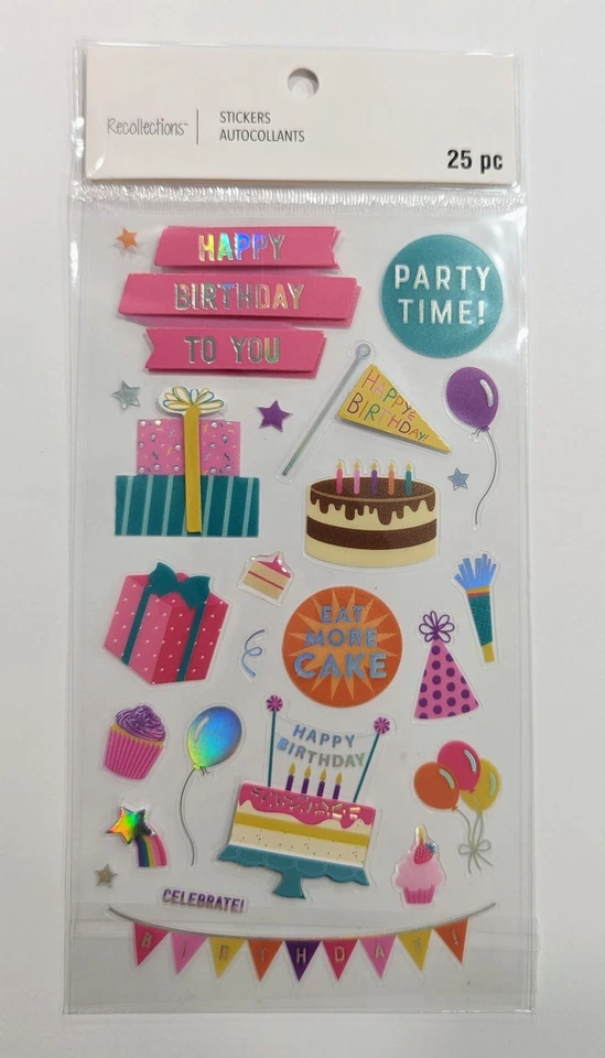 Pegatinas para álbumes de recortes temáticas de fiesta de cumpleaños por recuerdos  Foto 1 de 1