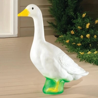 23"H Dress Up Goose Large White Garden Statue Indoor Outdoor Yard Porch Decor - Image 1 of 4