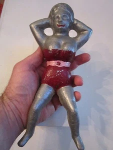 VINTAGE CAST IRON NUDE WOMAN BOOT JACK / SHOE REMOVER / DOOR STOP - 10" - GW - Picture 1 of 5
