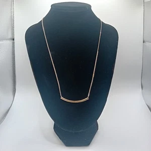 Womens Gold Tone Bar Necklace Minimalist Pendant Adjustable Chain Jewelry Dainty - Picture 1 of 9