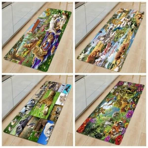 Wildtiere Puzzle rutschfester Küchenteppich Flur Zuhause Eingang Tür Teppichmatte - Bild 1 von 8