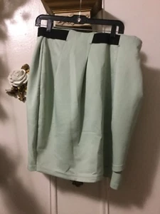 JunaRose Women's Soft Fabric Black Belted Skirt - Mint/Green - Size L US 1X - Picture 1 of 9
