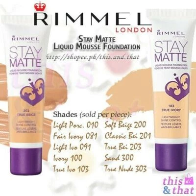 Rimmel London Stay Matte Liquid Mousse Foundation, - Image 1 of 4