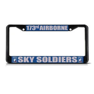 173º SOLDADOS DEL CIELO AEROTRANSPORTADOS MILITARES Marco de matrícula de metal negro Etiqueta Borde - Imagen 1 de 1
