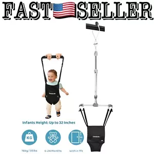 Baby Door Jumper and Walking Harness 2-in-1, Adjustable, for 6-24 Months, Black - Picture 1 of 9