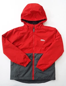 Chaqueta cortavientos Eddie Bauer roja gris con capucha polar extraíble niños talla 10/12 - Imagen 1 de 5