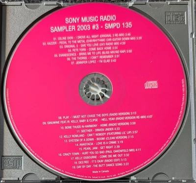 SONY MUSIC RADIO SAMPLER 2003 #3 CD - VARIOUS (CELINE DION, PEARL JAM, SEETHER + - Image 1 of 2