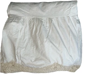 Häkelbesatz Bett Rock Staub Rüschen Natur Ecru Landhaus Shabby Twin - Bild 1 von 4