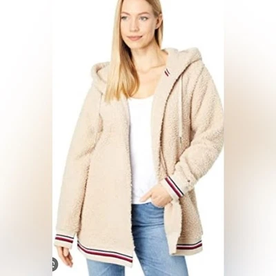 Tommy Hilfiger Sherpa Chaqueta Delantera Abierta - Mediana - Nueva 🛍️ Foto 1 de 4