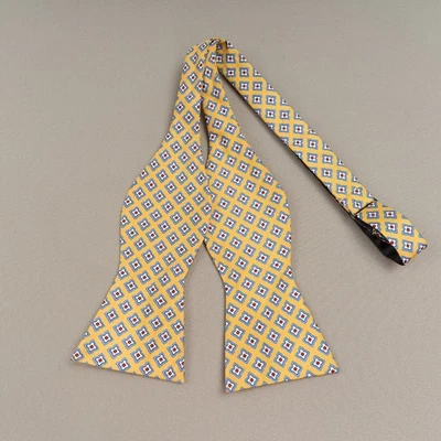 Tommy Hilfiger шелковый галстук-бабочка желтый синий геометрический регулируемый самостоятельный галстук - Изображение 1 из 4