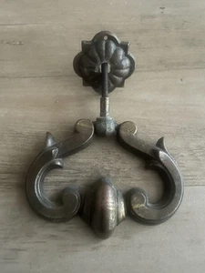 4 Vintage Keeler Brass Co. Ring drop bail knocker with back plate Drawer Pulls - Picture 1 of 7