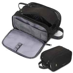 Mens Toiletry Bag Travel Leather Toiletry Organizer Dopp Kit for Men Water-re... - Picture 1 of 7
