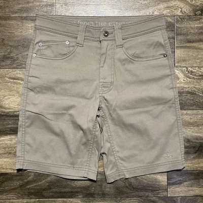Pantalones Cortos Prana Brion Para Hombre 28 Marrón Calce Ajustado 9" Cortos 5 Bolsillos Elastizados Zion Exterior Foto 1 de 4