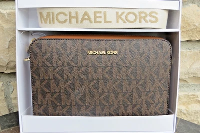 MICHAEL KORS New Jet Set Crossbody Coated Canvas Brown/Luggage MSRP $168 - Image 1 of 4