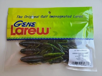 Gene Larew Salt Lures 3.5” Biffle Bug Jr. ( Green Pumpkin / Chart Pepper ) 8pk - Image 1 of 2