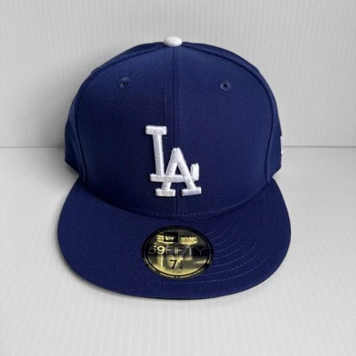 NWT New Era 59Fifty Los Angeles Dodgers Blue / White Fitted Hat Cap Size 7 1/4 - Image 1 of 4
