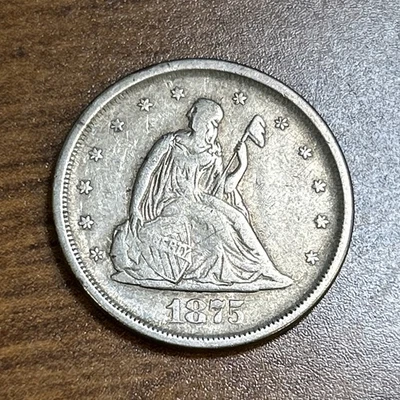 1875-S 20c Twenty Cent Piece Seated Liberty VF - Image 1 of 4