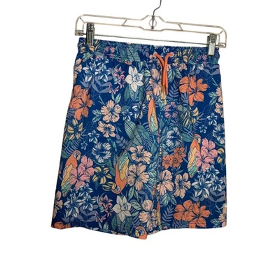 Tommy Bahama Swim Shorts Boy's 10/12 Mesh Floral Bird Bathing Suit - Image 1 of 4