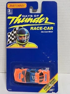 DAYS OF THUNDER HARDEE'S #18 RUSS WHEELER DIECAST RACE CAR MATCHBOX ORANGE BLUE - Picture 1 of 7