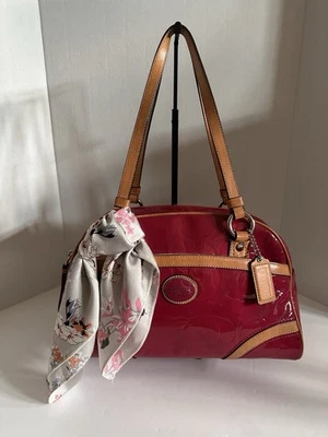 Coach 20065 Pink Peyton Satchel Embossed Patent Leather Shoulder Hand Bag Purse - Image 1 of 4