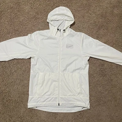Nike SB Skateboard Jacket Men Large White Lightweight Windbreaker Hooded Ripstop - Image 1 of 4