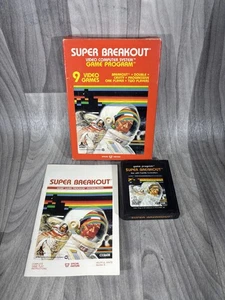 Cartuccia videogioco Super Breakout Atari 2600 1981 CIB completa di scatola manuale veloce - Foto 1 di 2