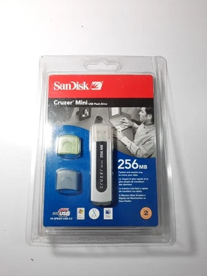 Vintage SanDisk Cruzer Mini 256MB USB Flash Drive w/Two Caps New Sealed RARE - Image 1 of 4
