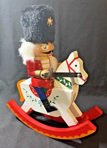 Holzspielzeug Soldat reitend Schaukelpferd Weihnachten Nussknacker große Figur 12" HOCH - Bild 1 von 7
