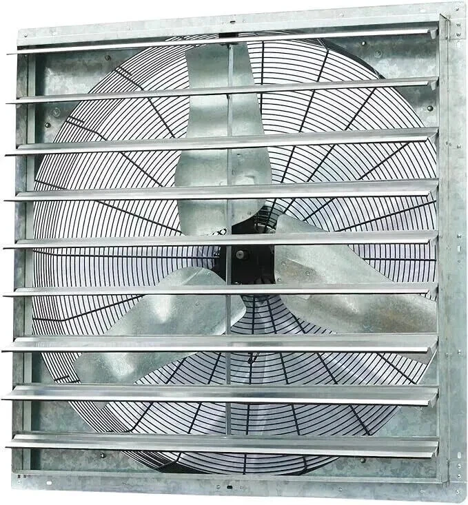Ventilador de escape con obturador de 36" 6128 CFM velocidad industrial montaje en pared garaje taller ático Foto 1 de 4
